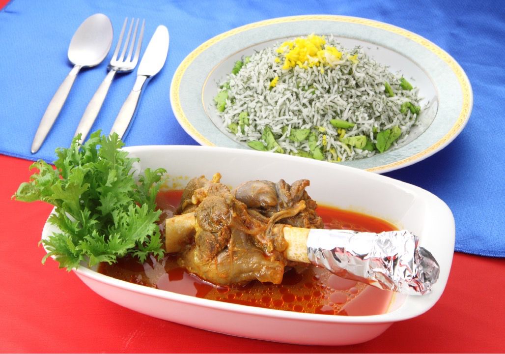 Baghali Polo with Lamb Shank